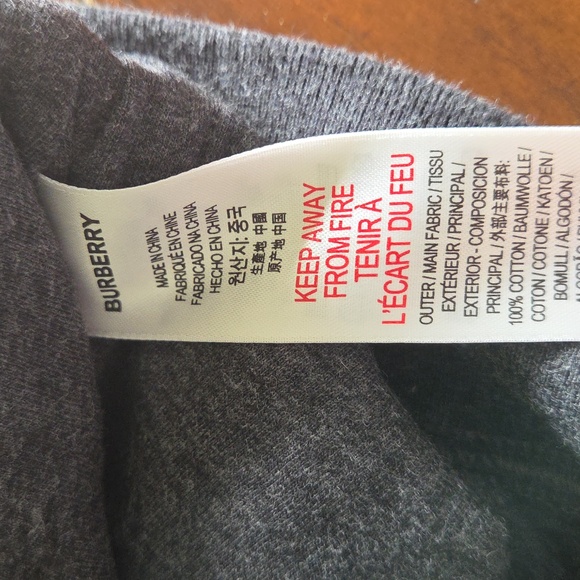 Boys BurrberryFleece Sweatshirt. Gray with Burberry logo. - Picture 7 of 9